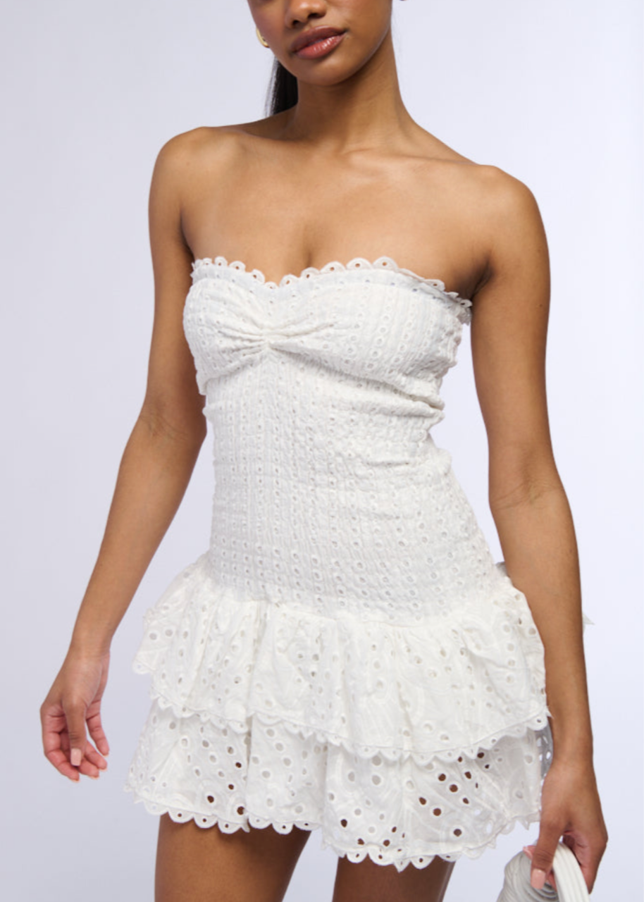 Vanessa Floral Mini Dress-White