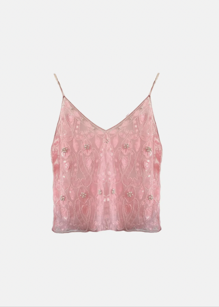 Sydney Sequin Top- Pink