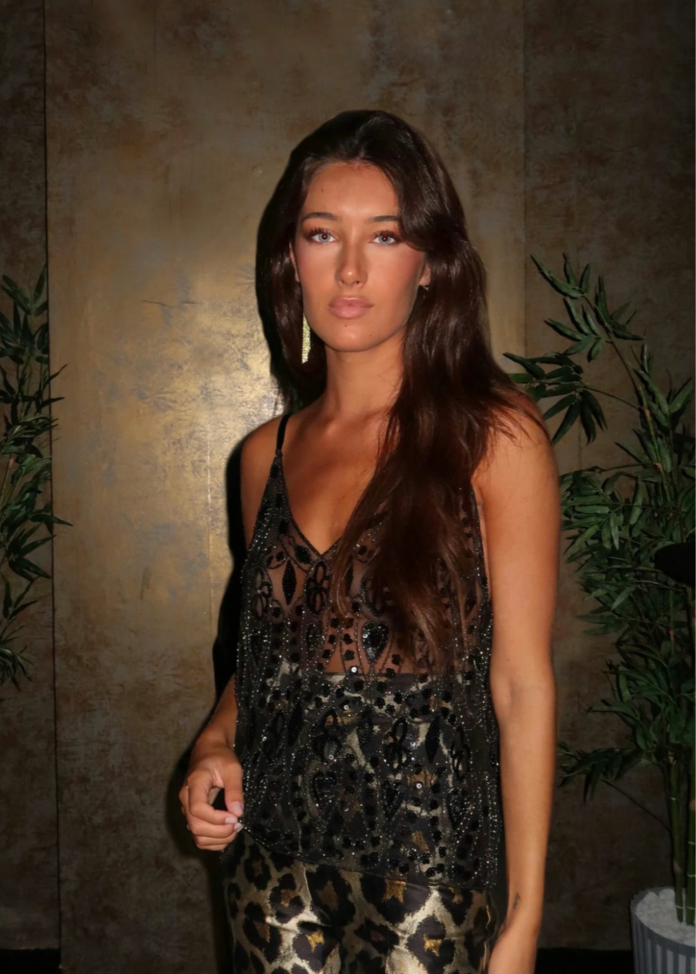 Sydney Sequin Top- Black