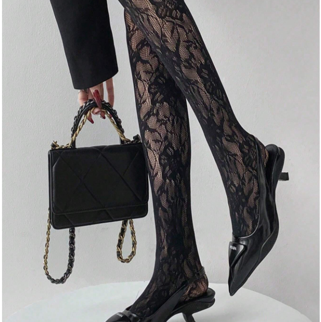 Rose Lace Tights