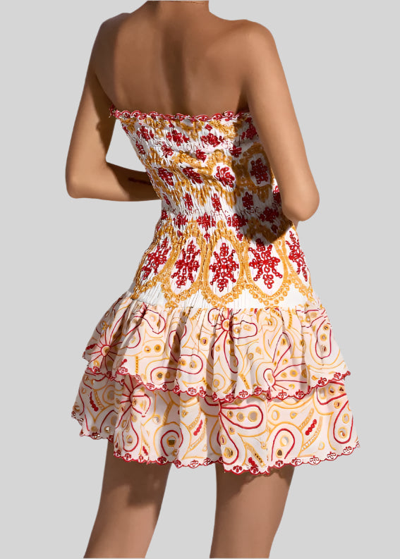 Vanessa Floral Mini Dress- Red